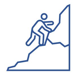 A person climbing up the side of a steep incline.