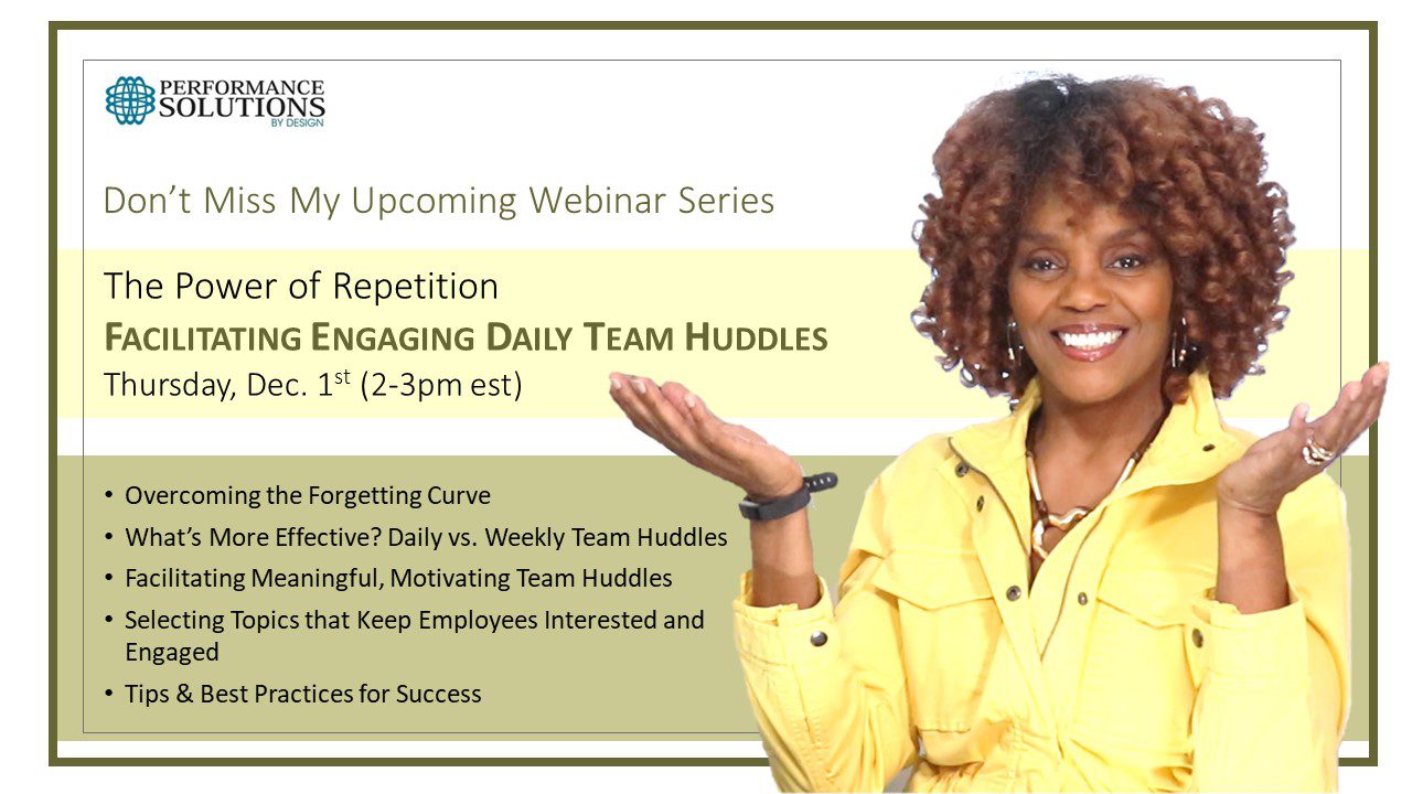 Webinar – Facilitating Huddles Employees Enjoy – Performance Solutions ...